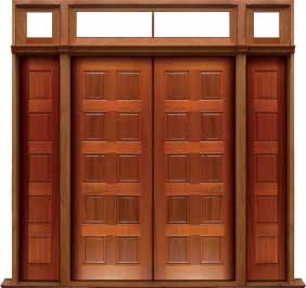 10 panel: single door + sidelight on left
