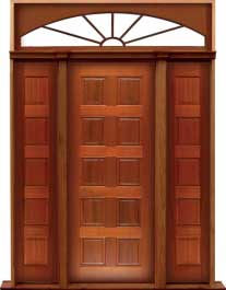 10 panel: single door + sidelight on left