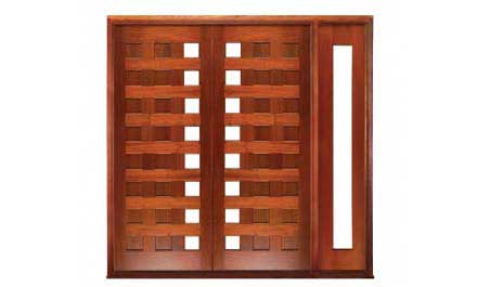24 panel margin glazed: double door + sidelight on right