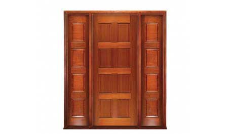 8 panel: single door +  two sidelights