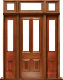 glazed cricket bat: single door + sidelight on left