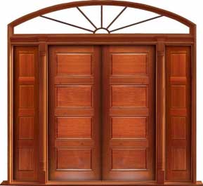 horizontal 4 panel: single door + sidelight on left
