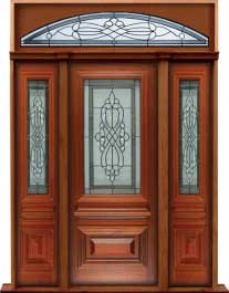 sovereign leadlight: double door +  two sidelights