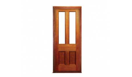 victorian glazed 4 panel: door in frame