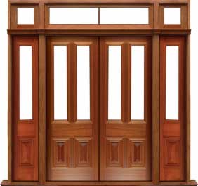glazed cricket bat: single door + sidelight on left