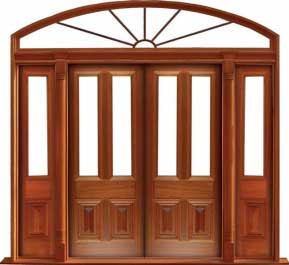 glazed cricket bat: single door + sidelight on left