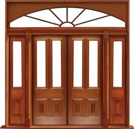 glazed cricket bat: single door + sidelight on left