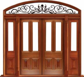 glazed cricket bat: single door + sidelight on left
