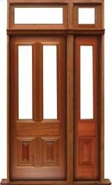 glazed cricket bat: single door + sidelight on left