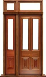 glazed cricket bat: single door + sidelight on left