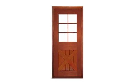 hampton cross brace 6 light: door in frame