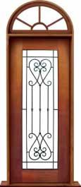 iron grille: single door +  two sidelights