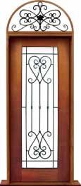 iron grille: single door +  two sidelights