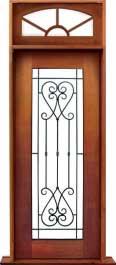 iron grille: single door +  two sidelights