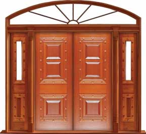 mediterranean: single door + sidelight on left