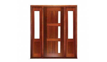 plank & rail glazed: single door +  two sidelights