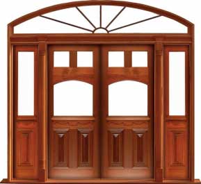 queen anne: double door +  two sidelights