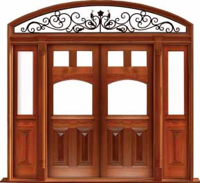 queen anne: double door +  two sidelights